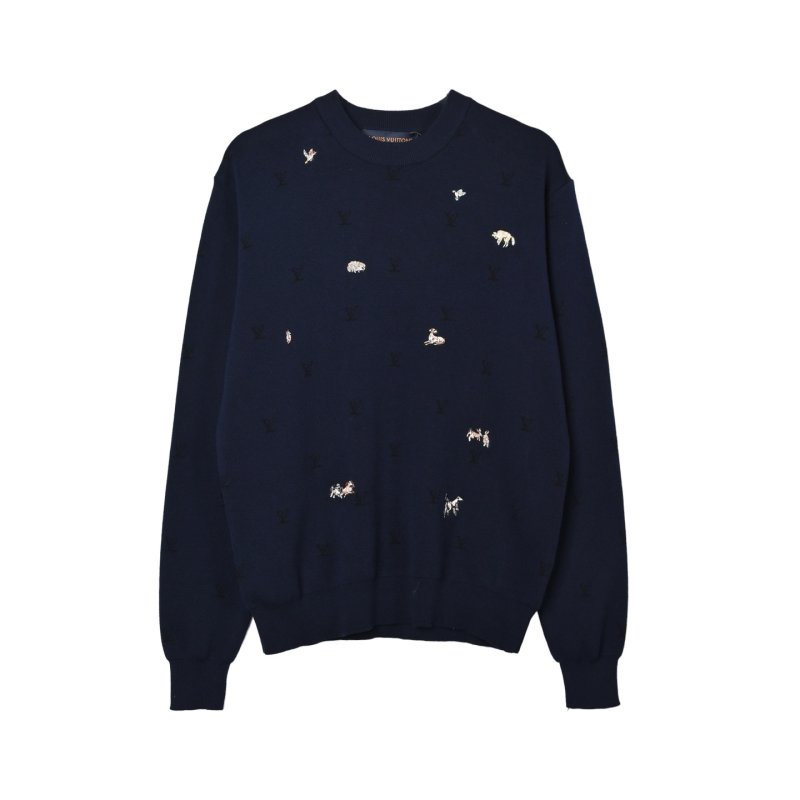 Essentials Navy Distressed Logo Sweatshirt view