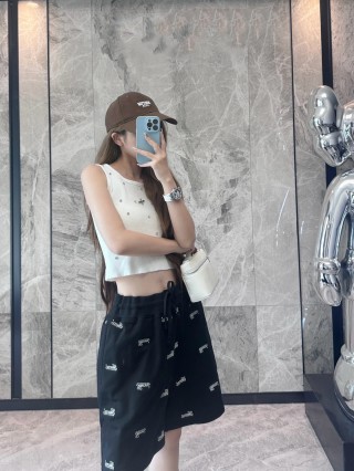 Black Logo Embroidered Shorts view 3