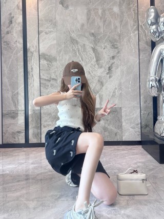 Black Logo Embroidered Shorts view 9
