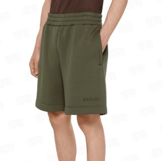 Gucci Olive Green Logo Shorts