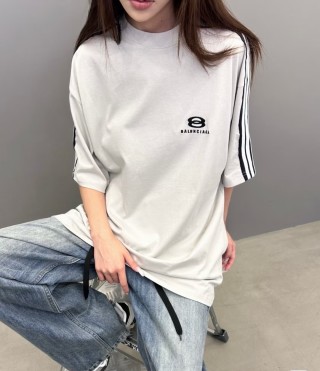 Balenciaga White Short-Sleeve T-Shirt with Logo view 2