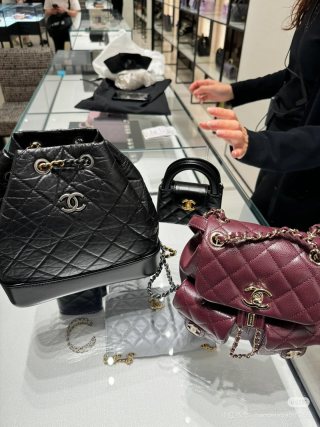 Chanel Black Quilted Caviar Backpack with Chain Strap view 4