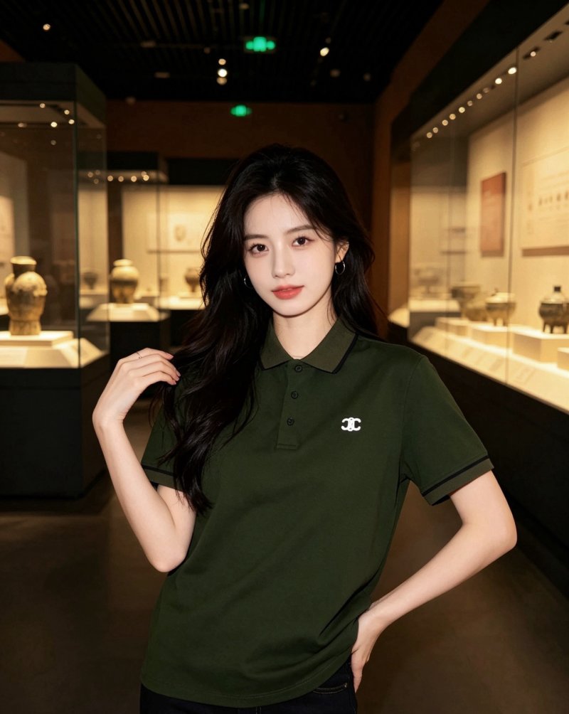Chanel CC Logo Polo Shirt - Olive Green