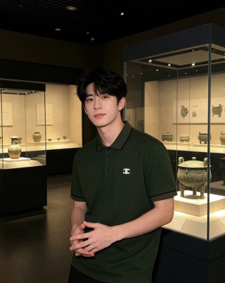 Chanel CC Logo Polo Shirt - Olive Green view 8