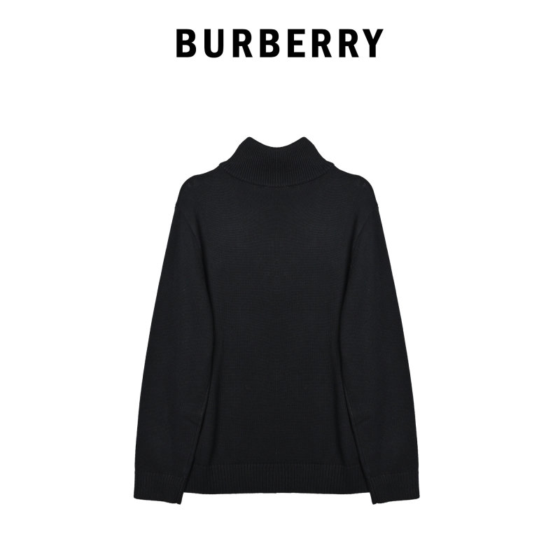 Navy Quarter-Zip Wool Blend Sweater view