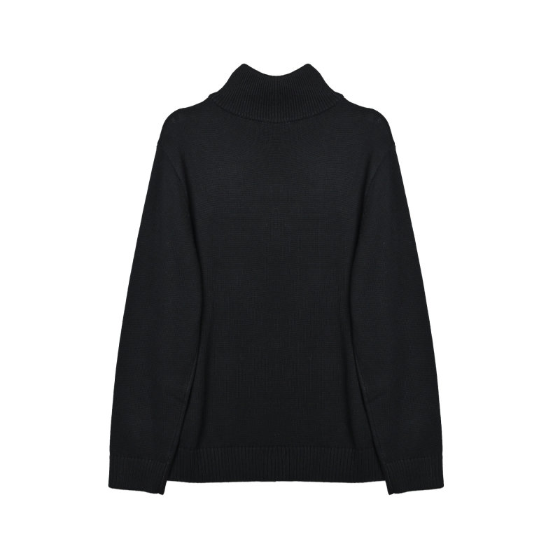 Navy Quarter-Zip Wool Blend Sweater view