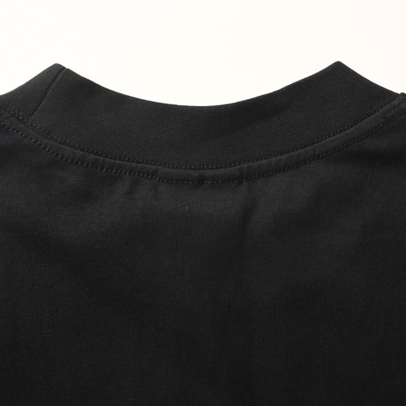 Black Graphic Print Short Sleeve T-Shirt with Yellow Accent view