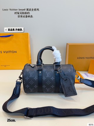 Louis Vuitton Keepall Black Monogram Travel Bag 25cm