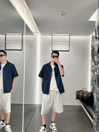 Grey Linen Shorts view 4