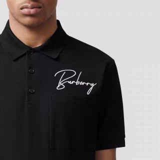Burberry Signature Script Black Polo Shirt