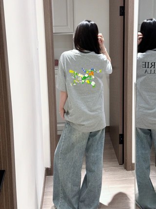 Floral Embroidered Grey Short Sleeve T-Shirt view 2