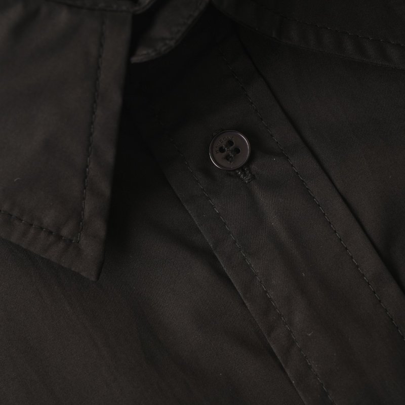 Black Short Sleeve Button-Up Shirt with Chest Graphic view