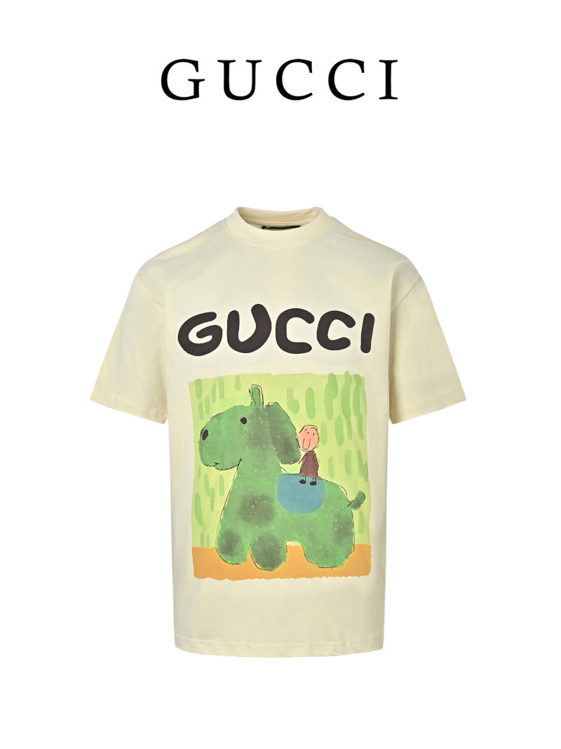 Gucci Cream Graphic Print T-Shirt view