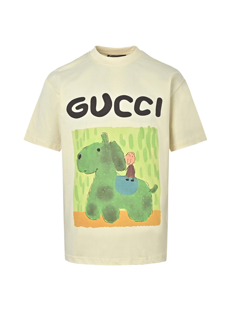 Gucci Cream Graphic Print T-Shirt view