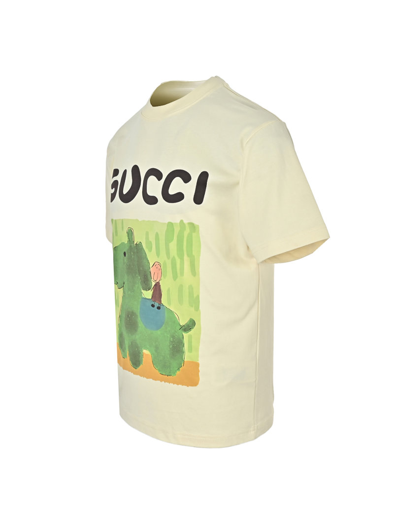 Gucci Cream Graphic Print T-Shirt view