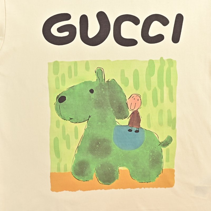 Gucci Cream Graphic Print T-Shirt view