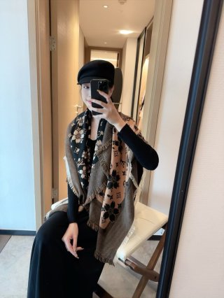 Louis Vuitton x Takashi Murakami Monogram Cerise Square Scarf view 5
