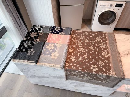 Louis Vuitton x Takashi Murakami Monogram Cerise Square Scarf view 9