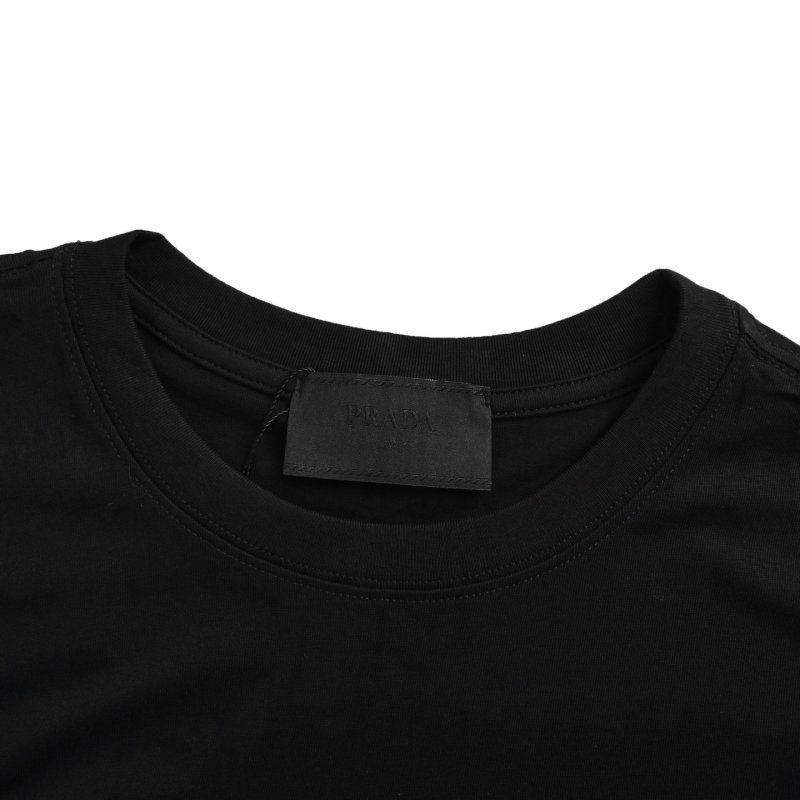 Prada Black Geometric Triangle Graphic T-Shirt view