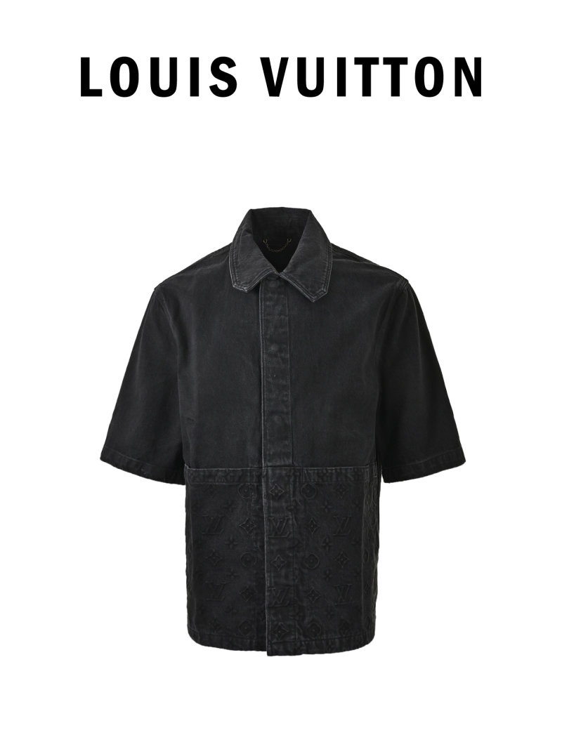 Louis Vuitton Monogram Denim Short Sleeve Shirt Black view