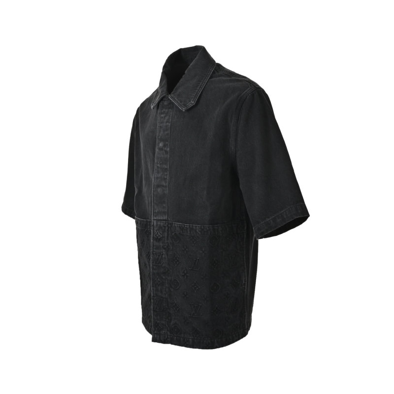 Louis Vuitton Monogram Denim Short Sleeve Shirt Black view