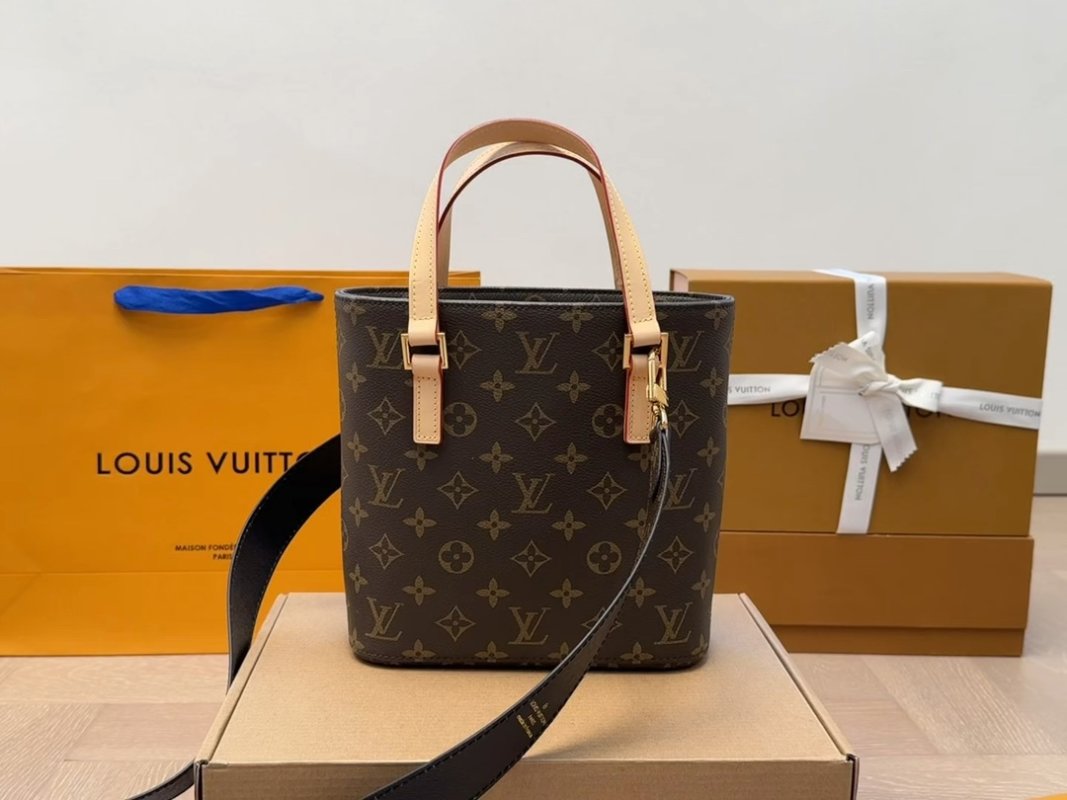 Louis Vuitton Monogram Canvas Tote Bag Tan Handles