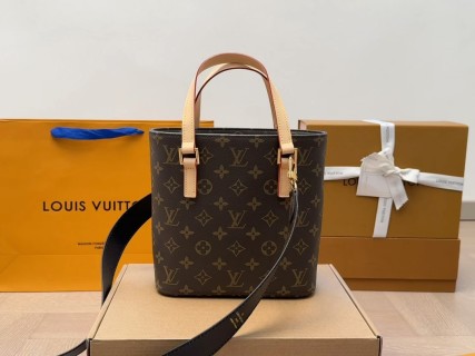 Louis Vuitton Monogram Canvas Tote Bag Tan Handles