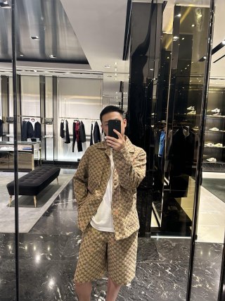 Gucci GG Monogram Blazer Jacket Beige view 3