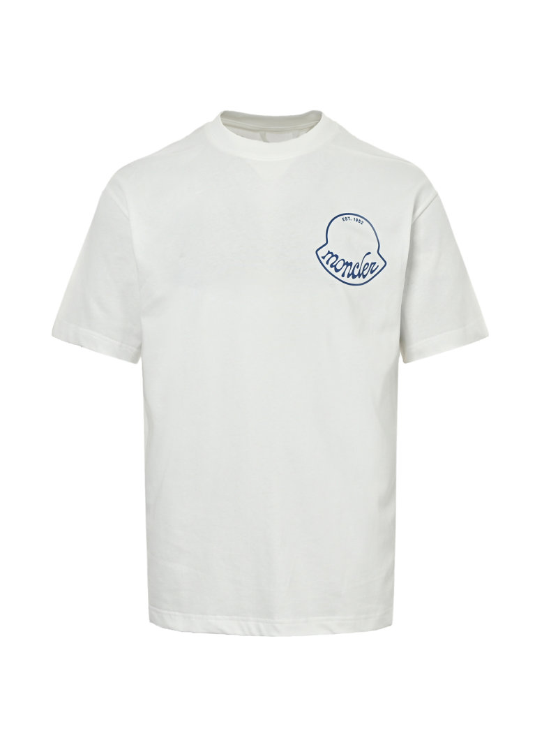 White Short Sleeve T-Shirt with Chest Logo Print view