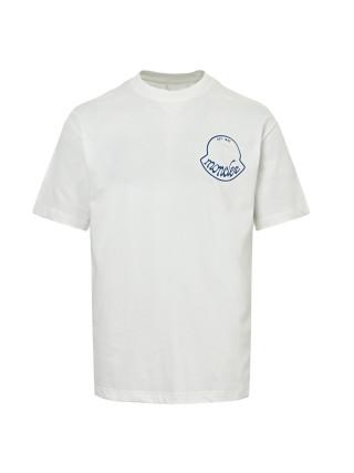 White Short Sleeve T-Shirt with Chest Logo Print view 10