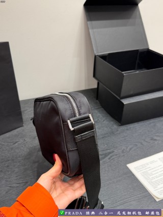 Prada 2-in-1 Nylon Camera Bag Black view 7