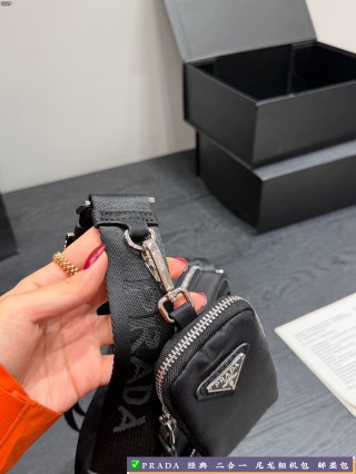 Prada 2-in-1 Nylon Camera Bag Black view 8