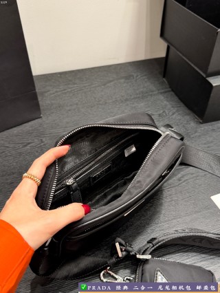 Prada 2-in-1 Nylon Camera Bag Black view 9