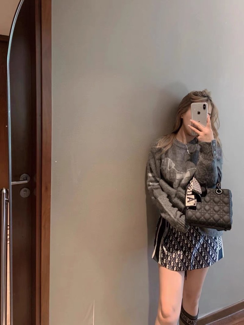 Grey Dachshund Graphic Knit Sweater view