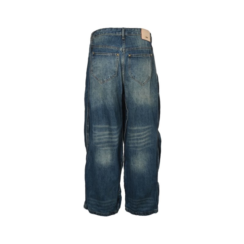 Wide-Leg Dark Wash Denim Jeans view
