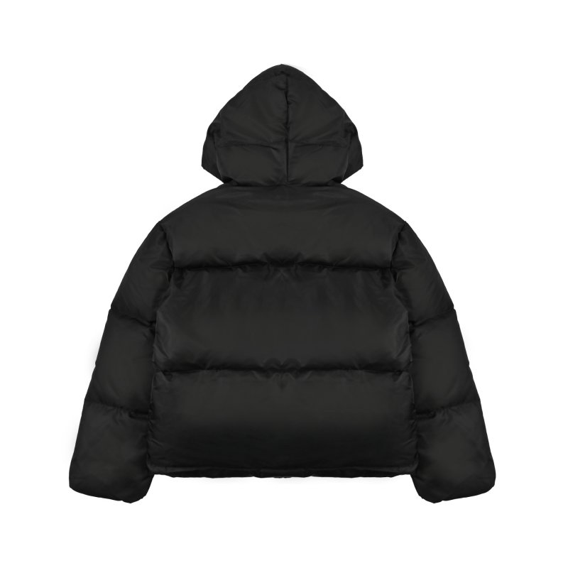 Black Puffer Down Jacket - Women's Oversized Fit view