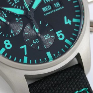 IWC Pilot Chronograph Black Dial Turquoise - 1:1 Replica view 5