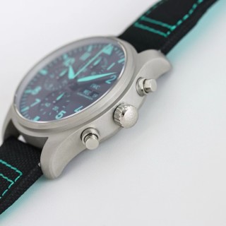 IWC Pilot Chronograph Black Dial Turquoise - 1:1 Replica view 6