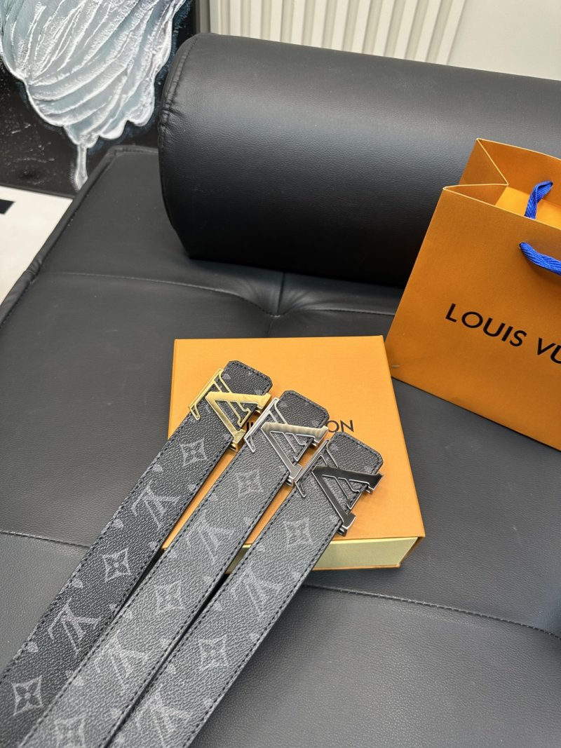 Louis Vuitton Monogram Canvas Belt with Gold Buckle