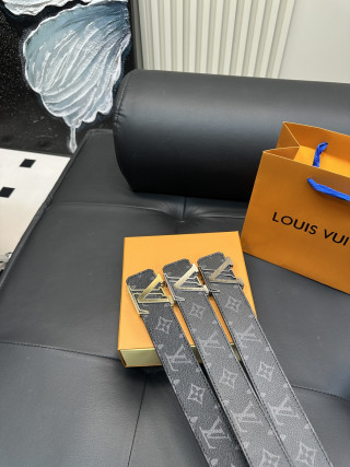 Louis Vuitton Monogram Canvas Belt with Gold Buckle view 2