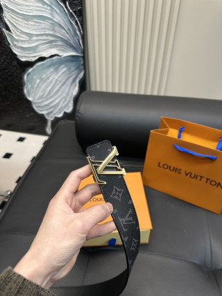 Louis Vuitton Monogram Canvas Belt with Gold Buckle view 4