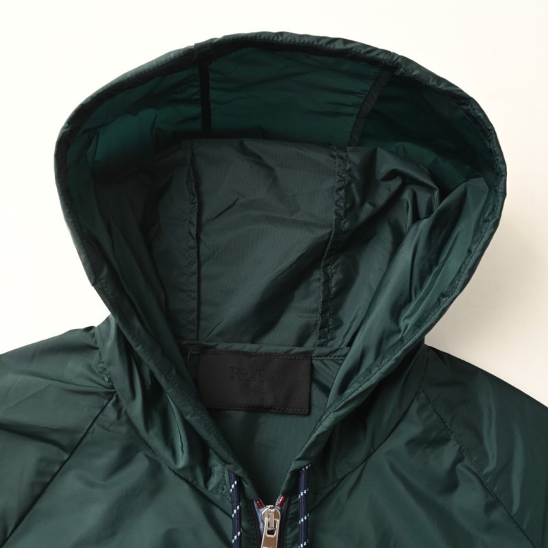Prada Nylon Hooded Windbreaker Jacket Teal Green view