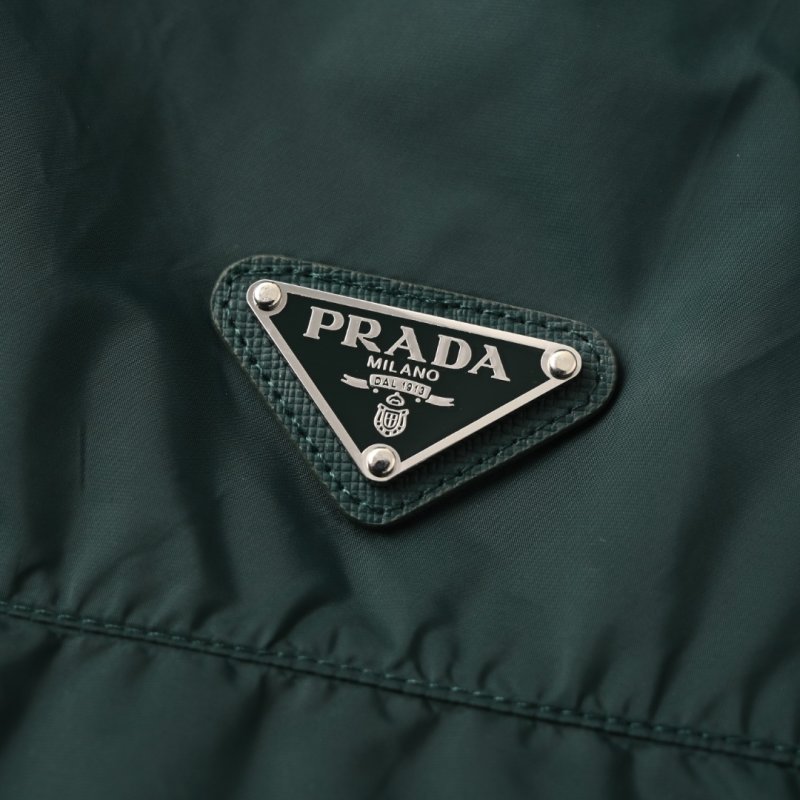 Prada Nylon Hooded Windbreaker Jacket Teal Green view