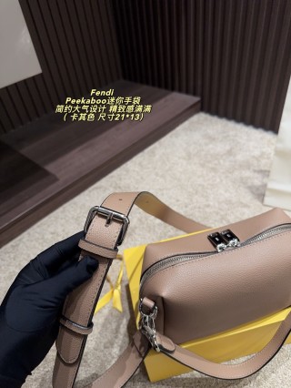Fendi Peekaboo Mini Shoulder Bag - Taupe view 5