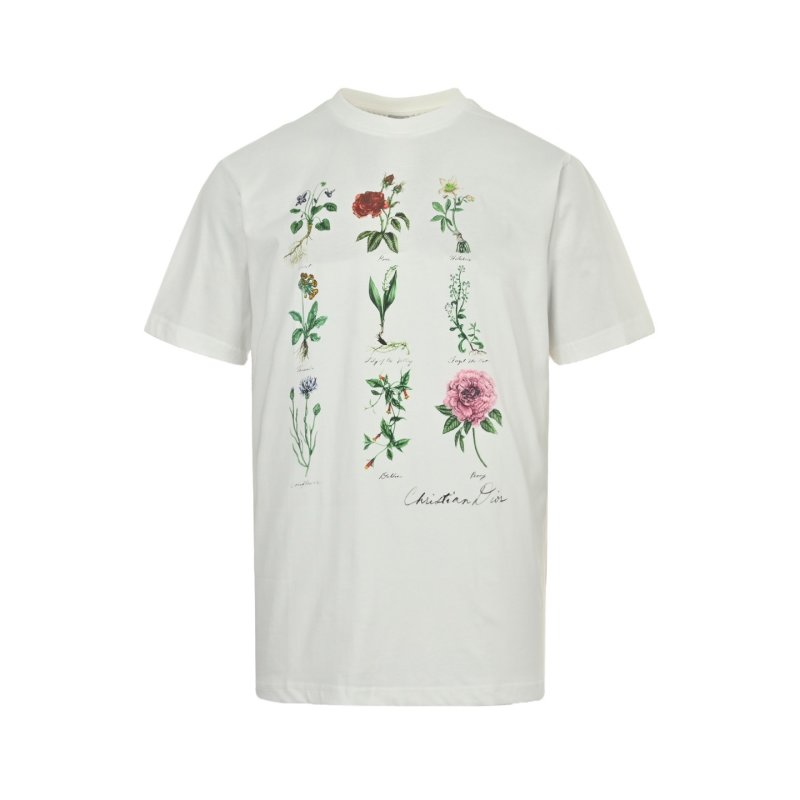 White Floral Embroidered Short Sleeve T-Shirt view