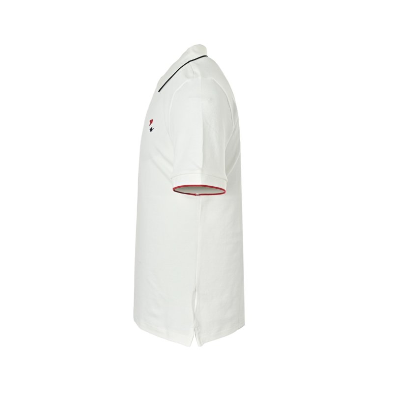 Burberry White Polo Shirt with Red & Navy Embroidery view