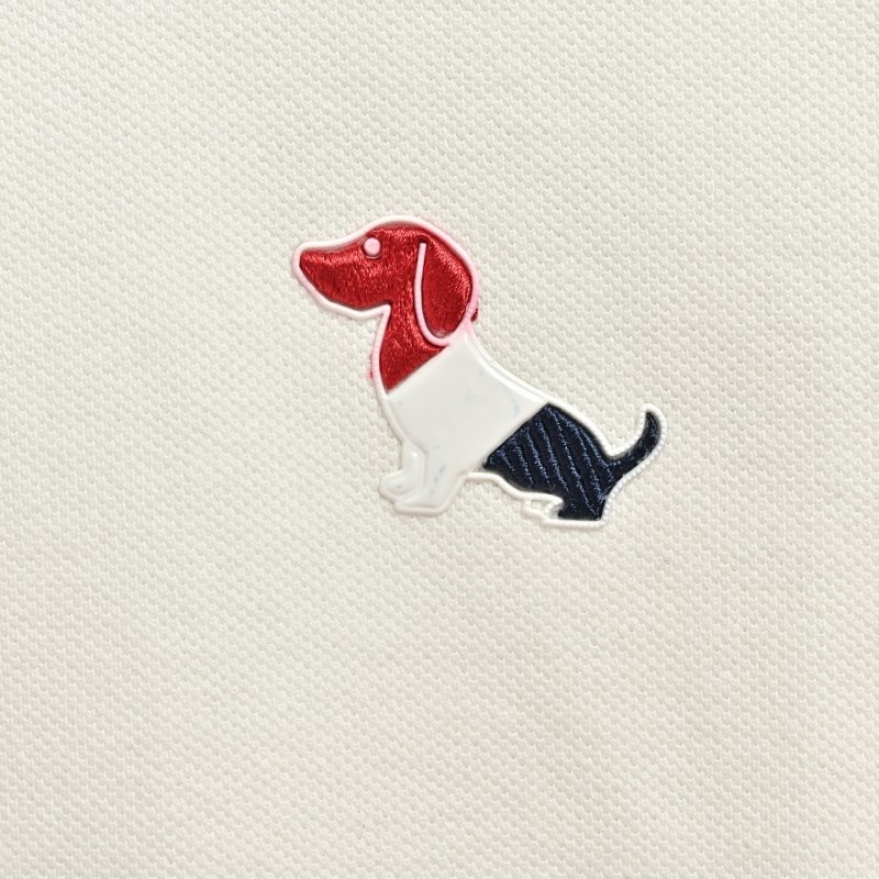 Burberry White Polo Shirt with Red & Navy Embroidery view