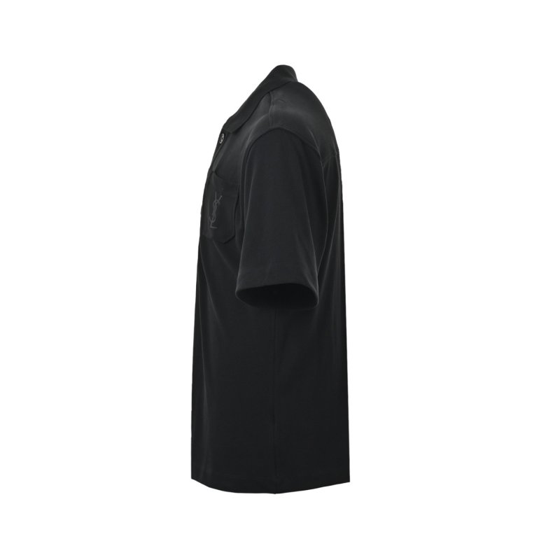 YSL Black Short-Sleeve Polo Shirt view