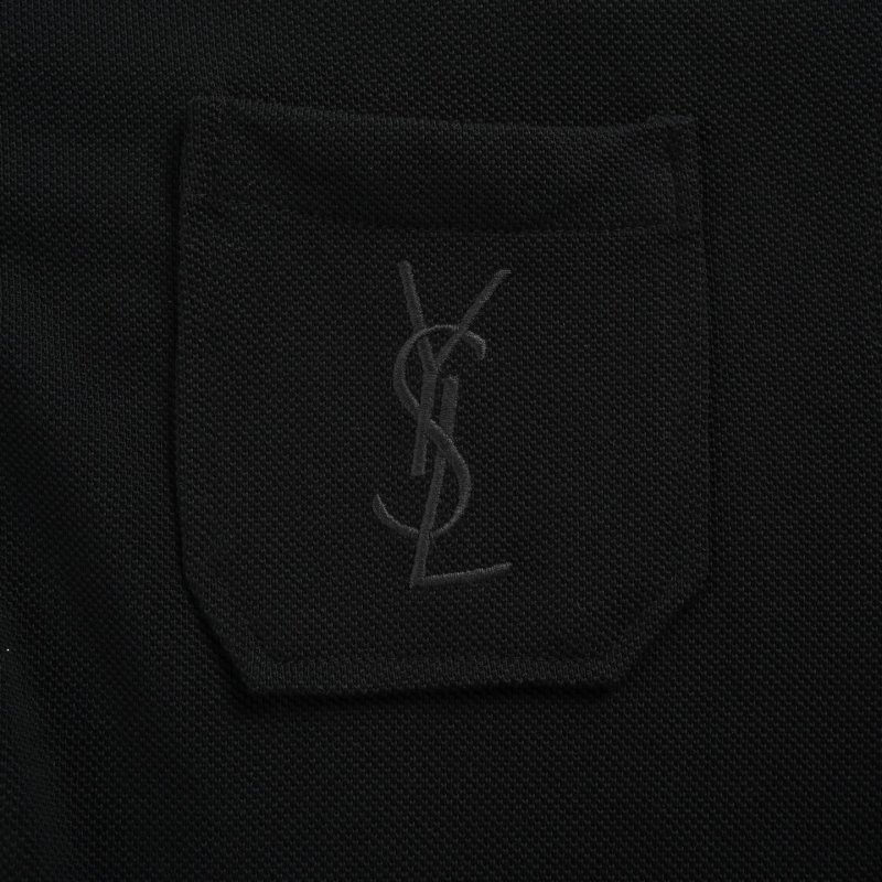 YSL Black Short-Sleeve Polo Shirt view