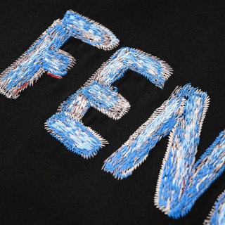Fendi Blue Logo Black T-Shirt view 10